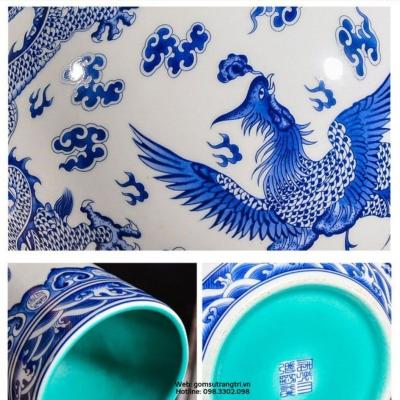 BÌNH VẼ TAY LONG PHƯỢNG VỜN MÂY